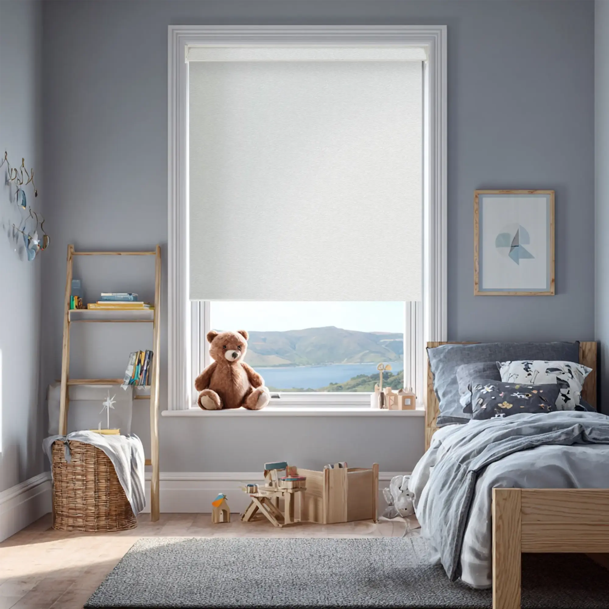 Amsterdam Light Grey Electric Roller Blind