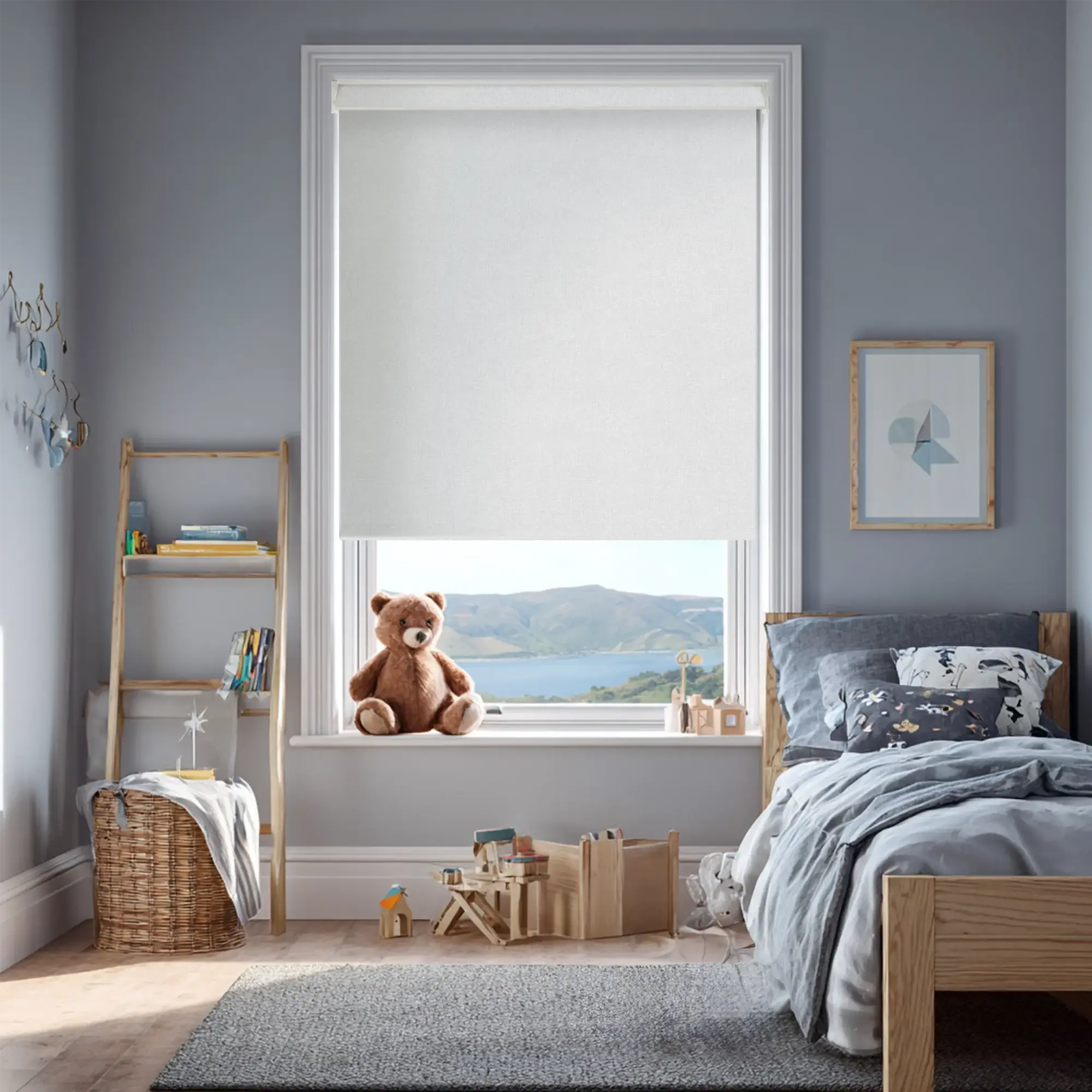 Melbourne Pale Grey Electric Roller Blind