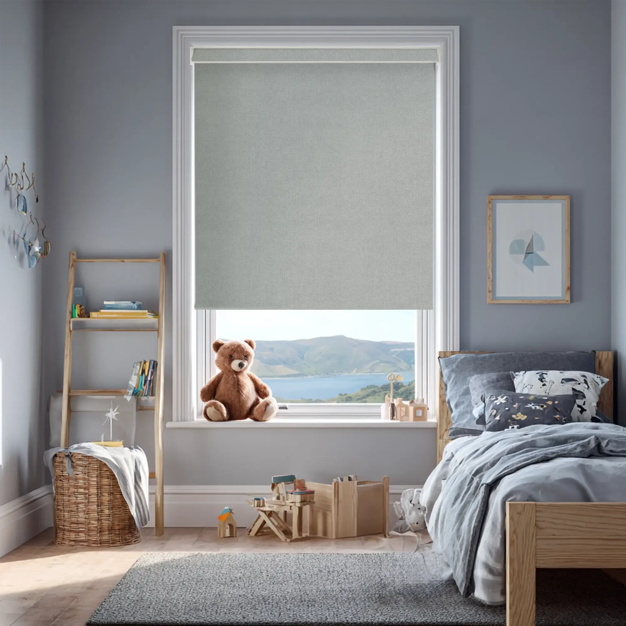 Melbourne Stone Grey Electric Roller Blind