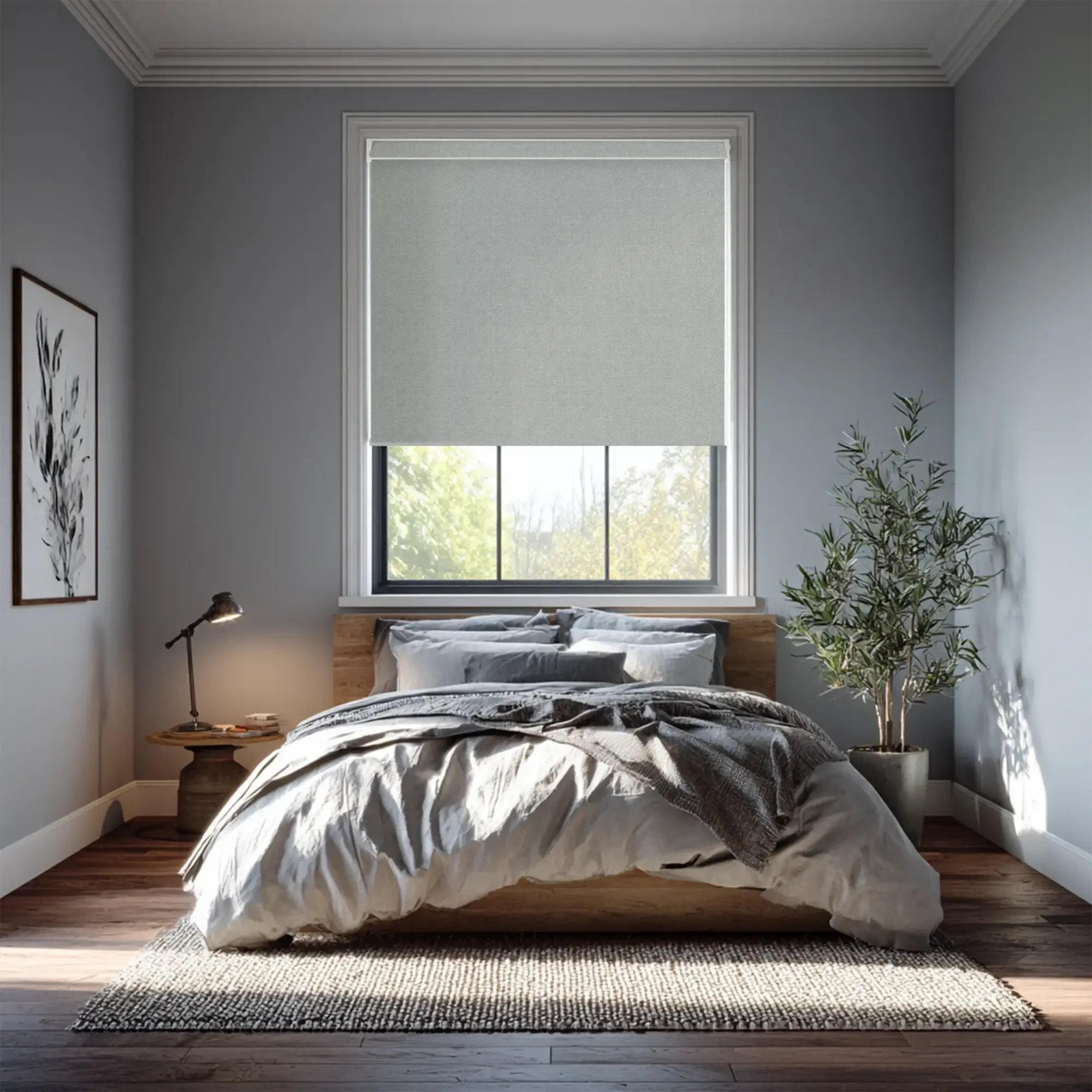 Melbourne Stone Grey Electric Roller Blind