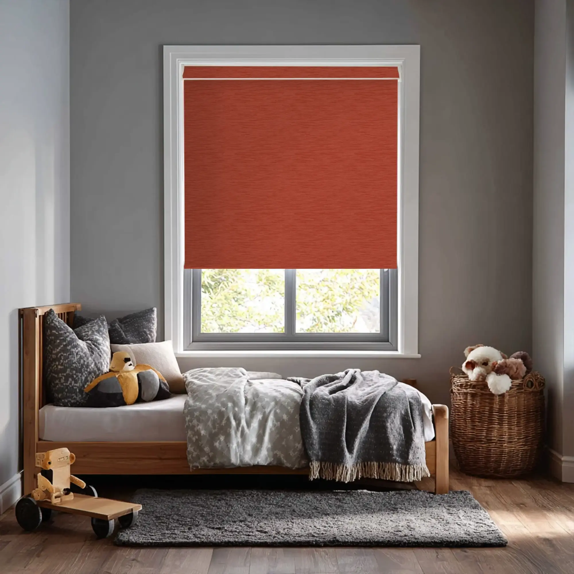New York Earthy Red Electric Roller Blind