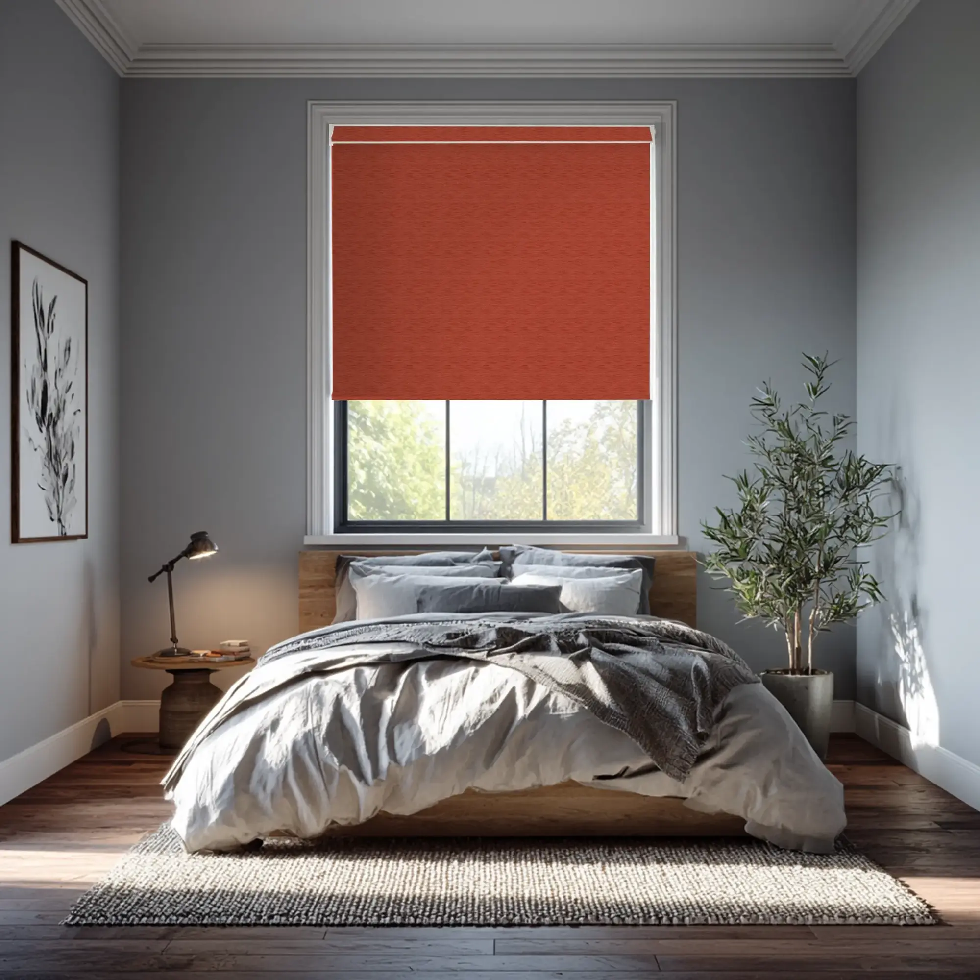 New York Earthy Red Electric Roller Blind