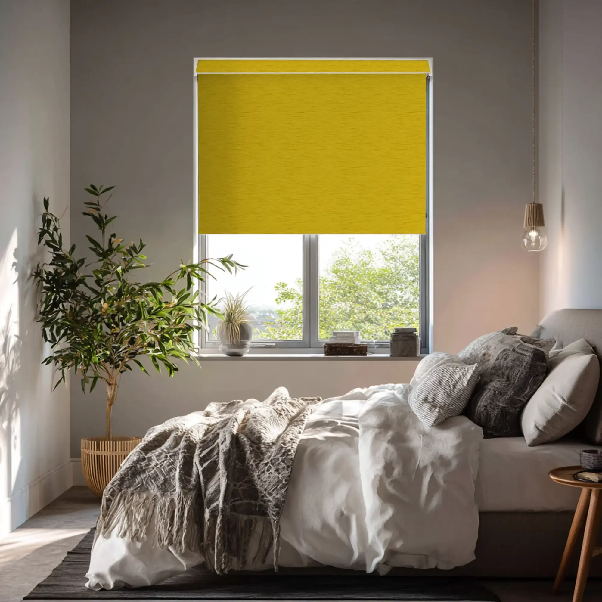 New York Mustard Electric Roller Blind