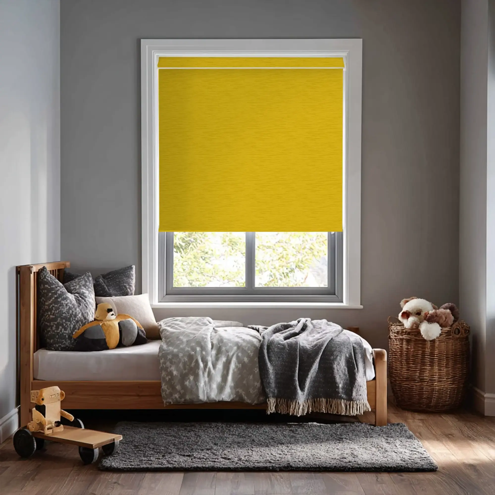 New York Mustard Electric Roller Blind