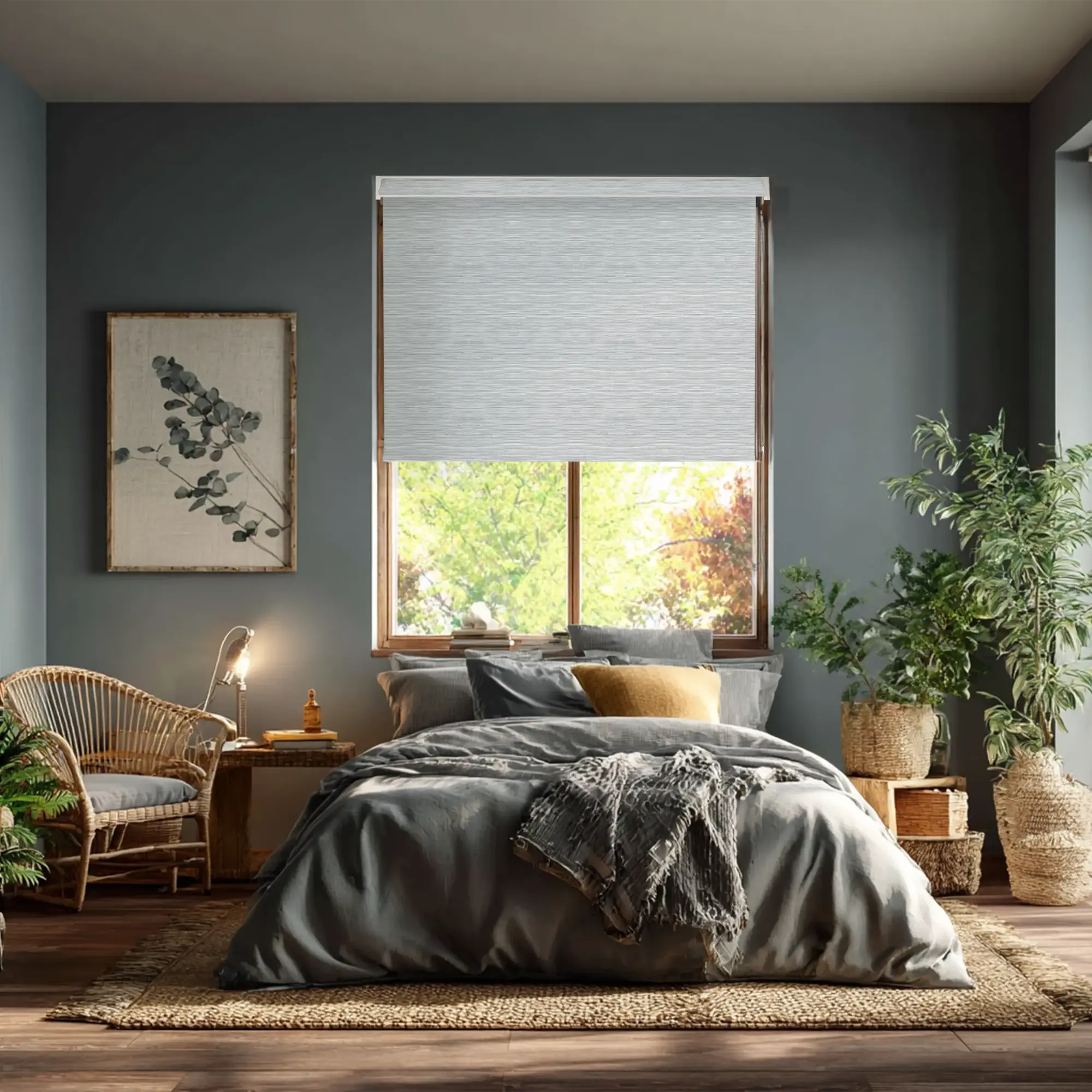 Paris Grey Electric Roller Blind