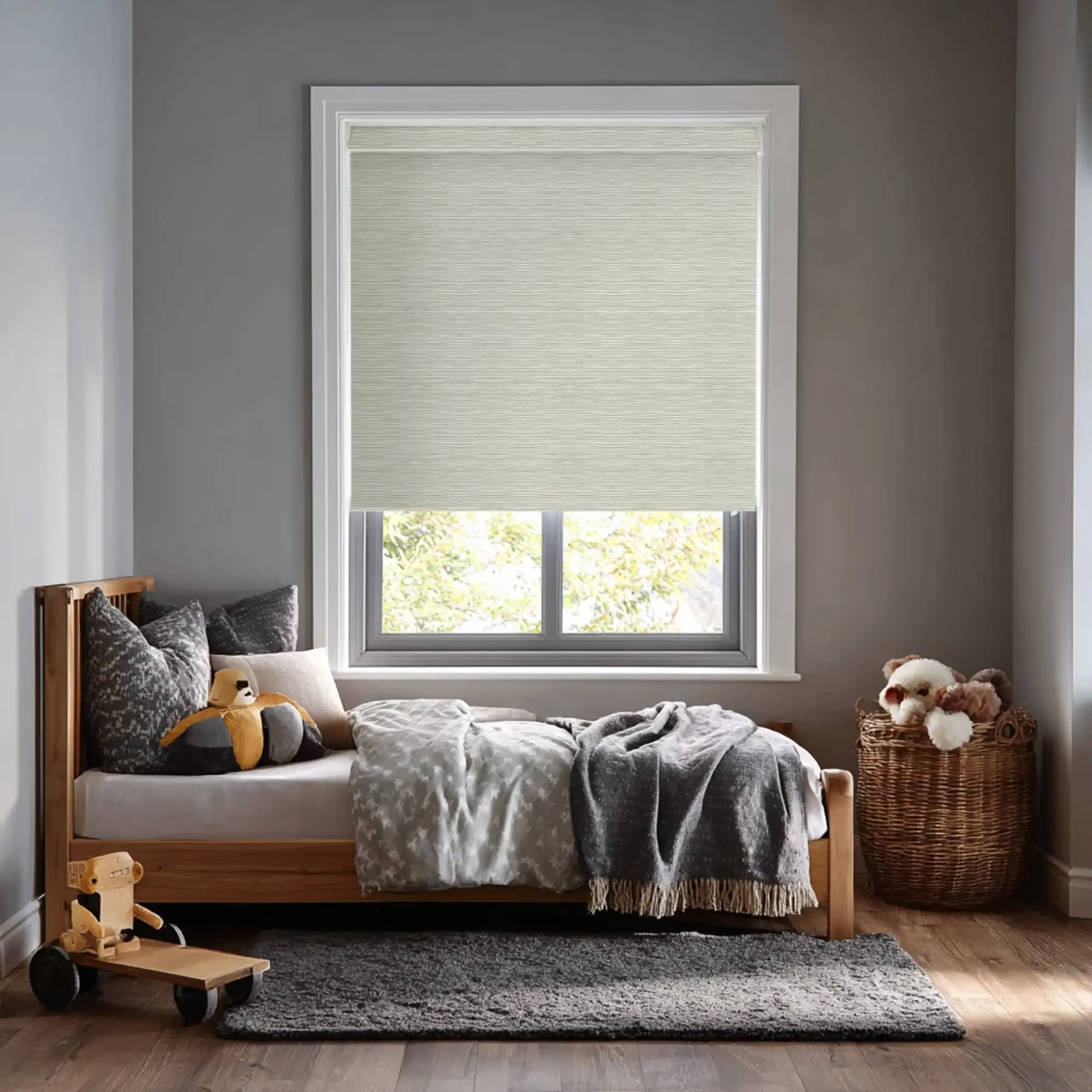 Paris Moss Green Electric Roller Blind