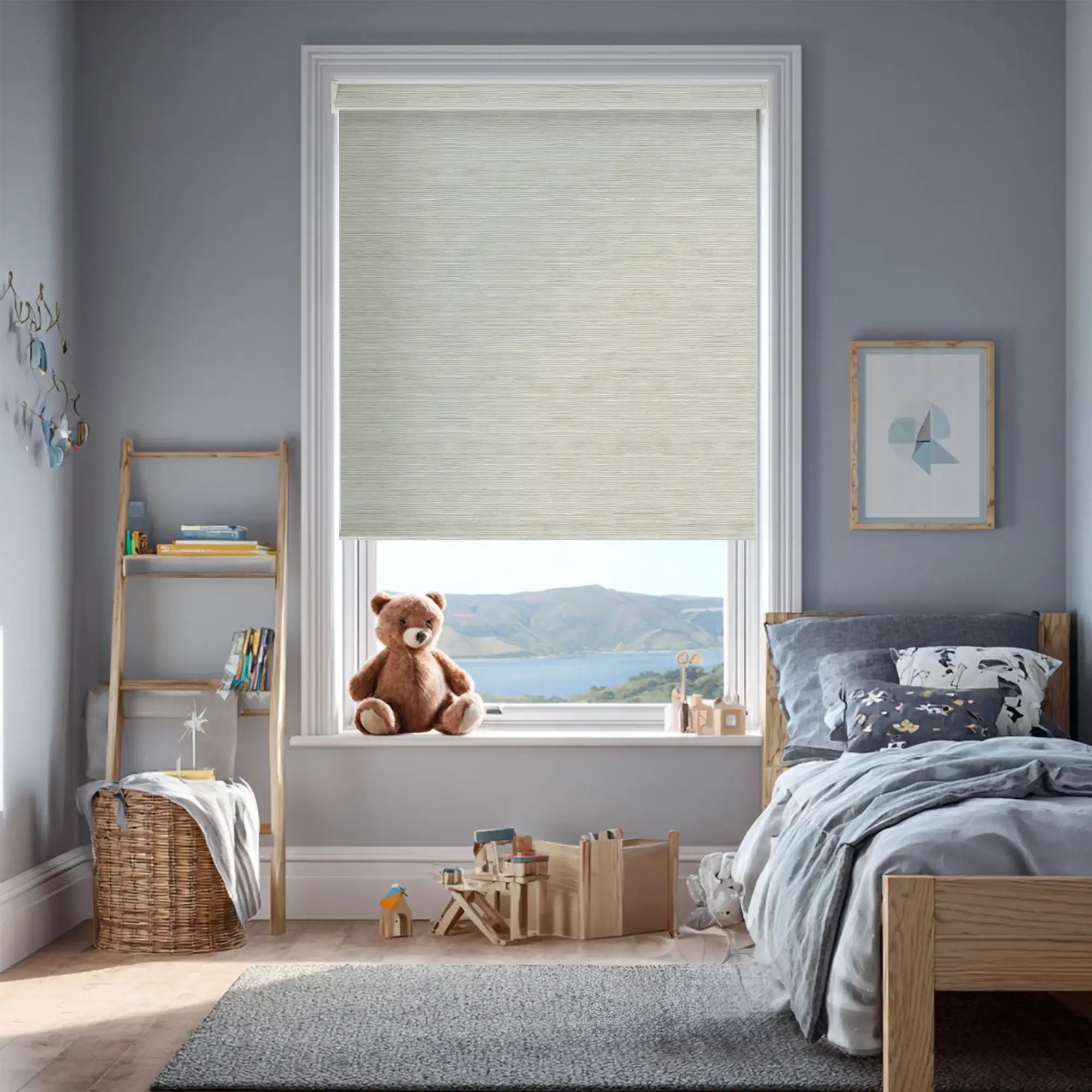 Paris Moss Green Electric Roller Blind