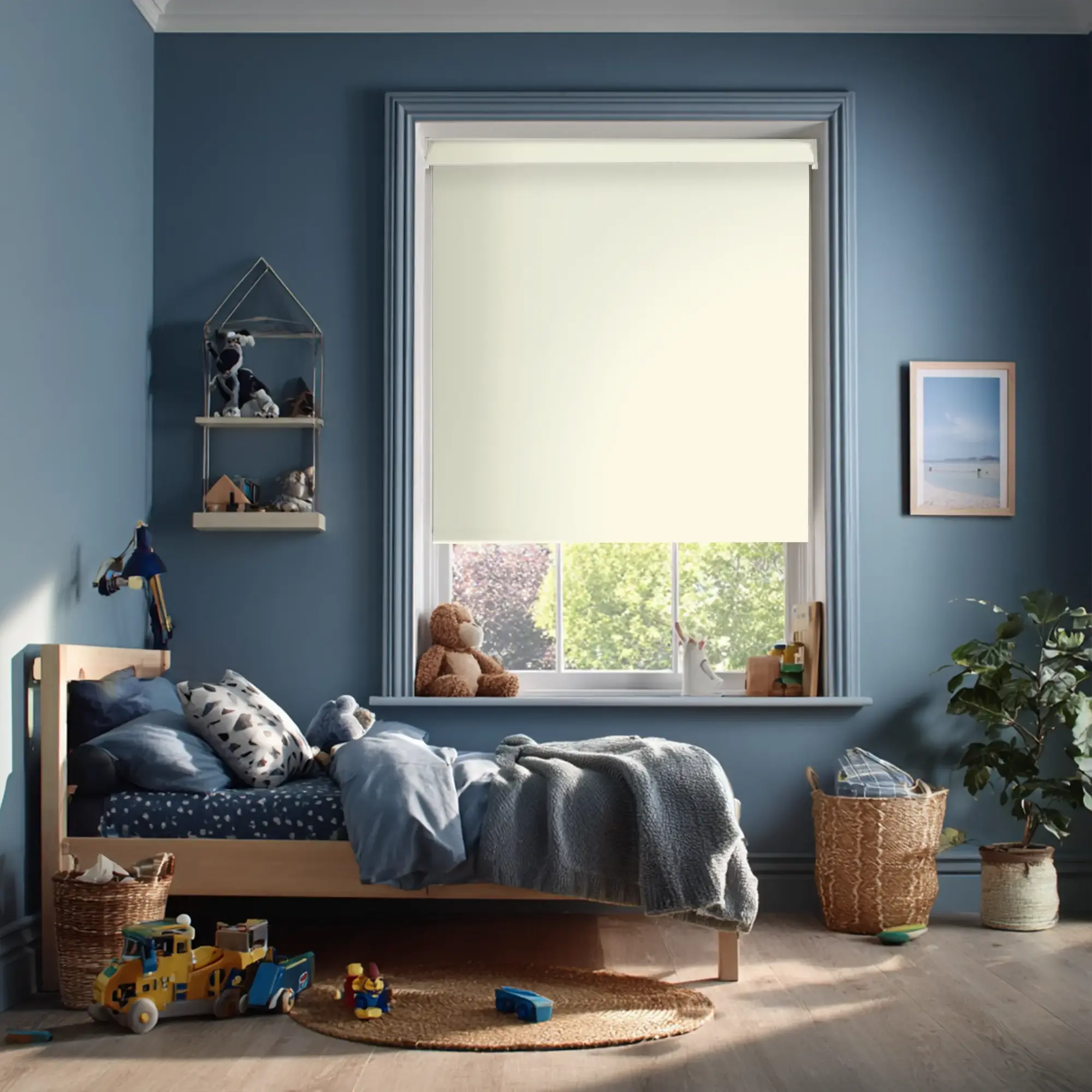 Ivory Blackout Electric Roller Blind
