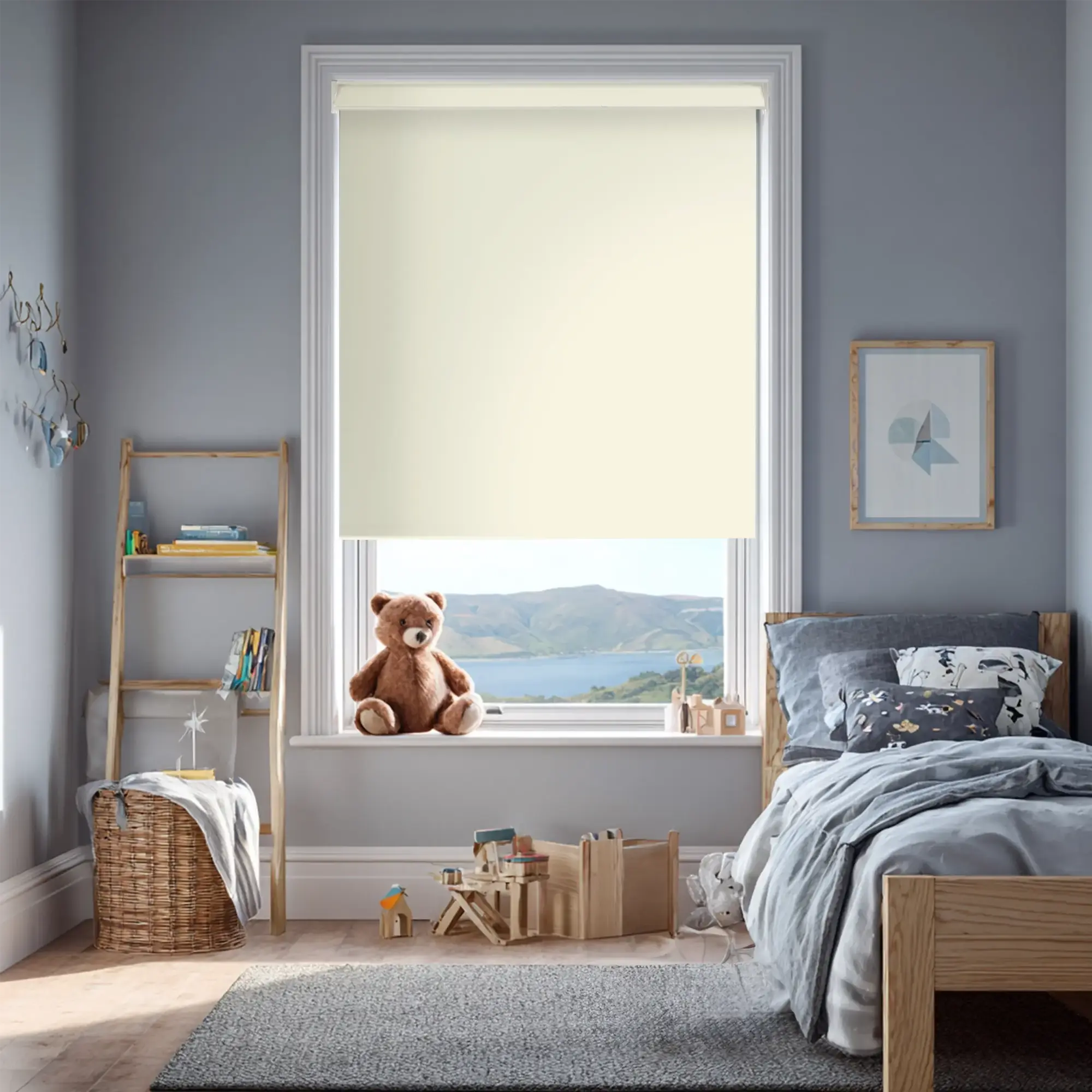 Ivory Blackout Electric Roller Blind