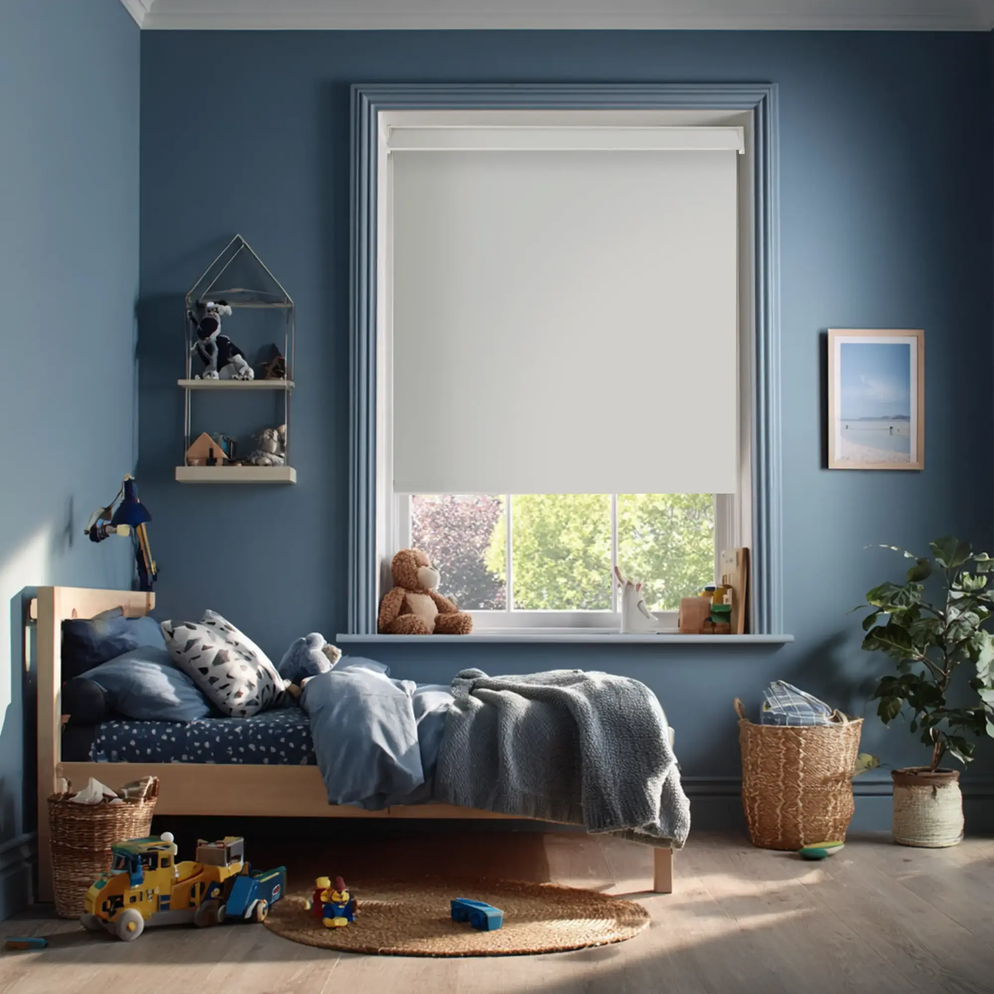 Platinum Grey Blackout Electric Roller Blind