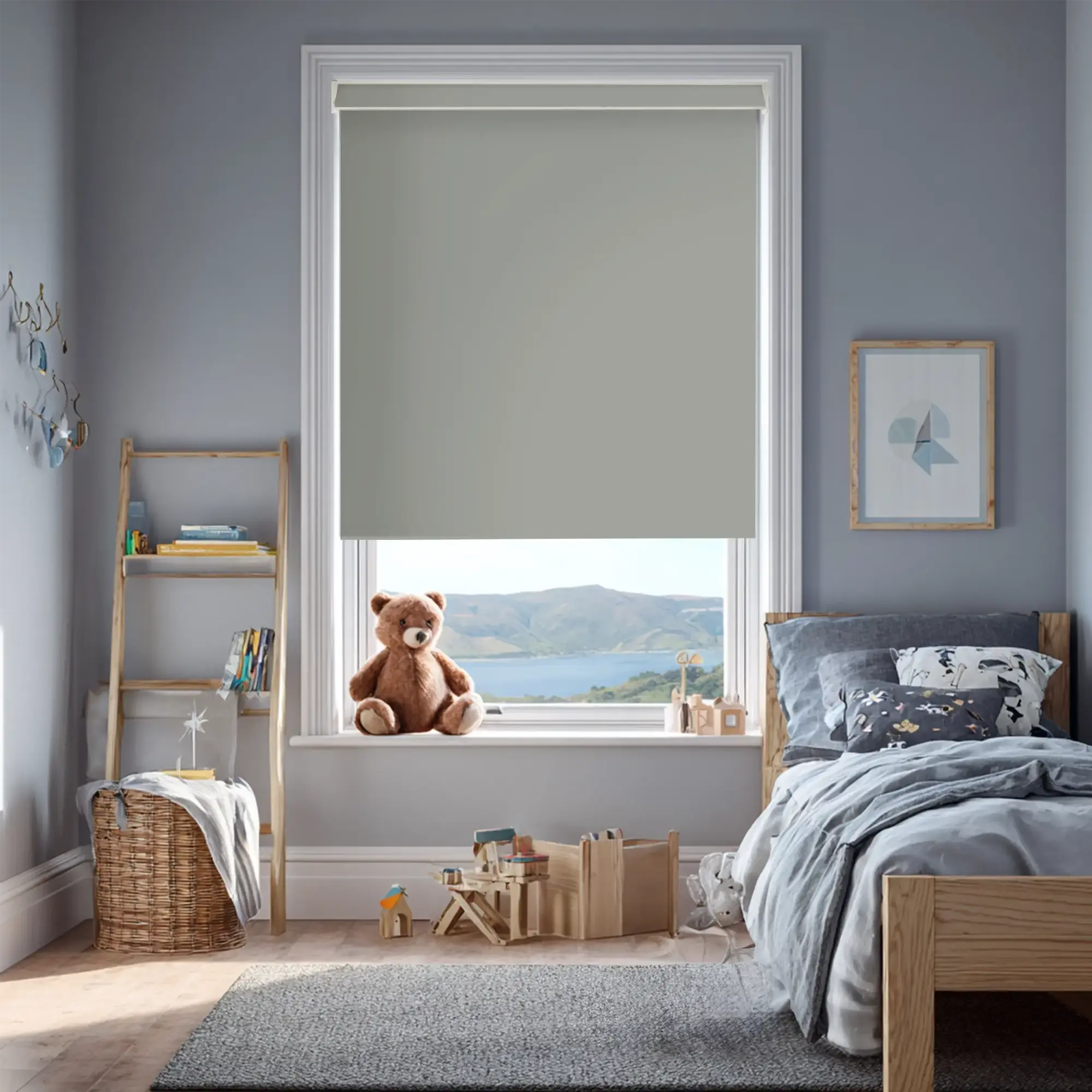 Quicksilver Grey Blackout Electric Roller Blind