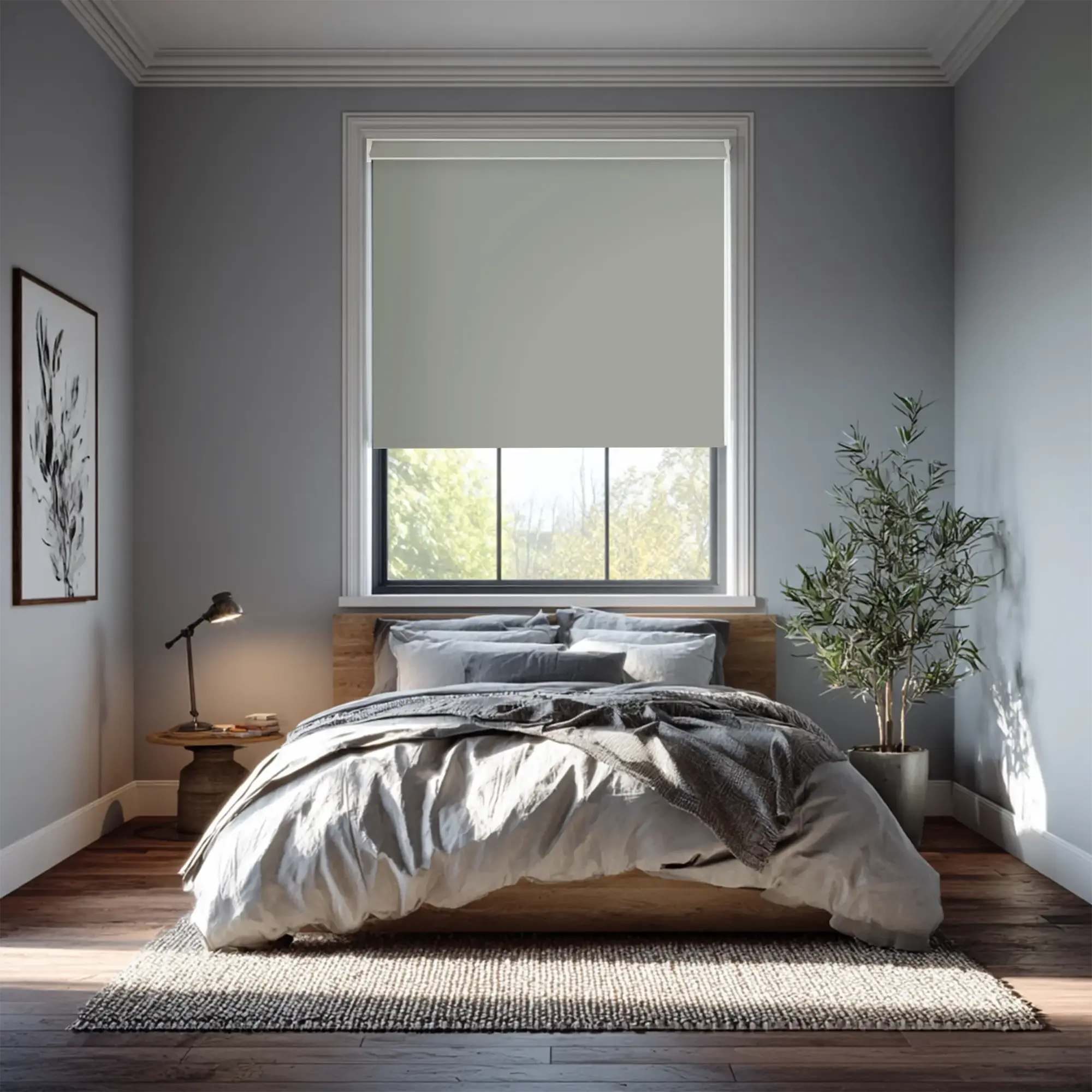 Quicksilver Grey Blackout Electric Roller Blind