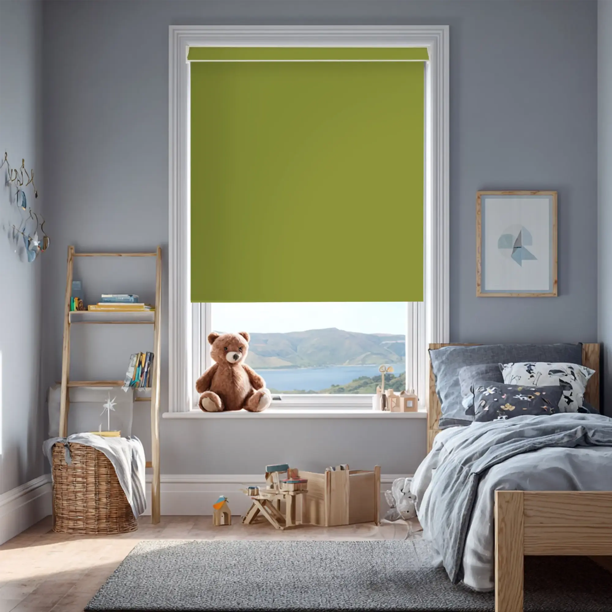 Zesty Green Blackout Electric Roller Blind