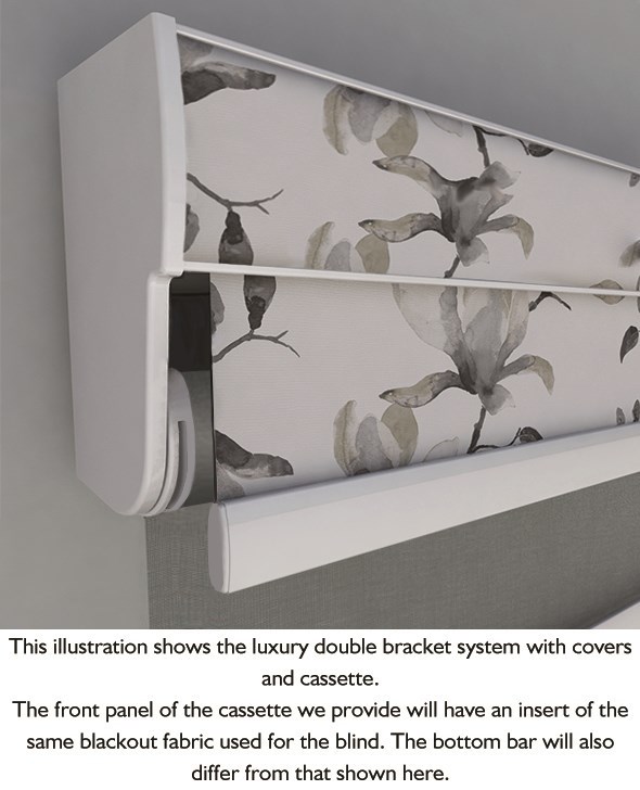Magnetic Grey and White 3% Sunscreen Electric Double Roller Blind