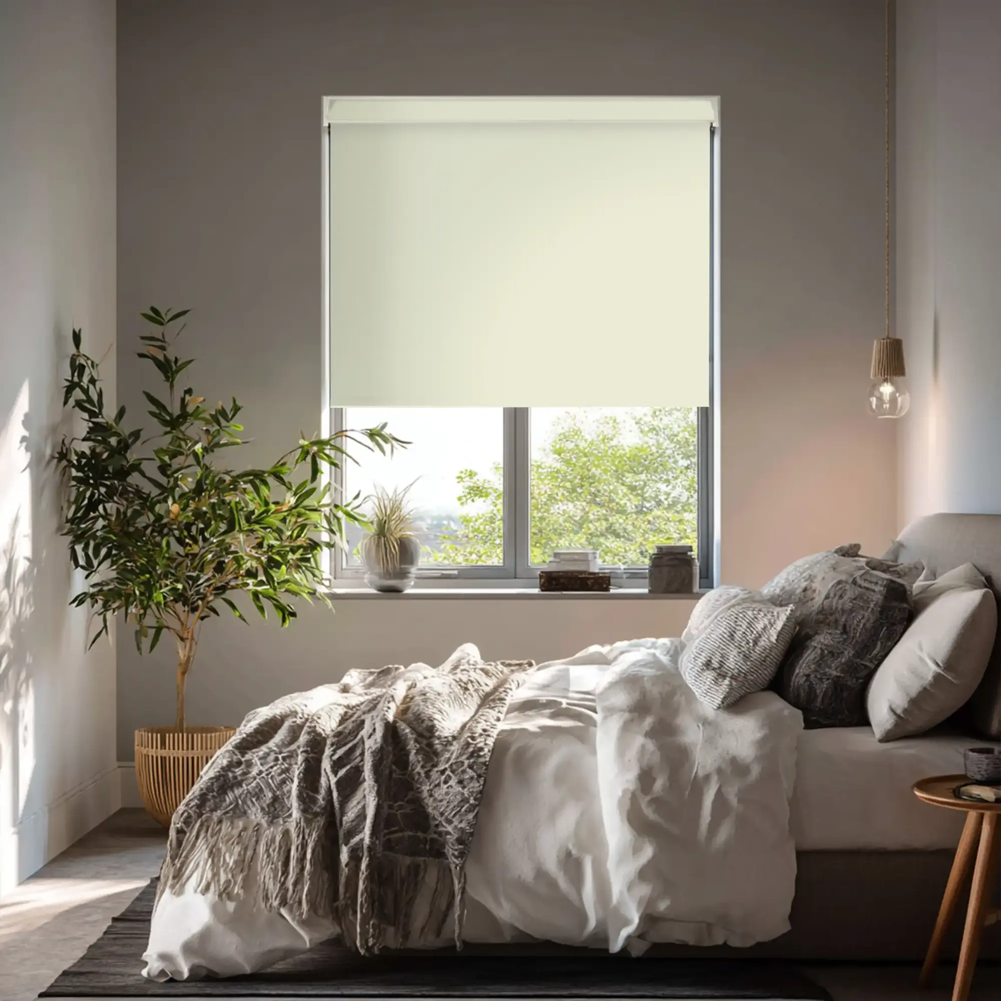 Cosy Cream Blackout Electric Roller Blind