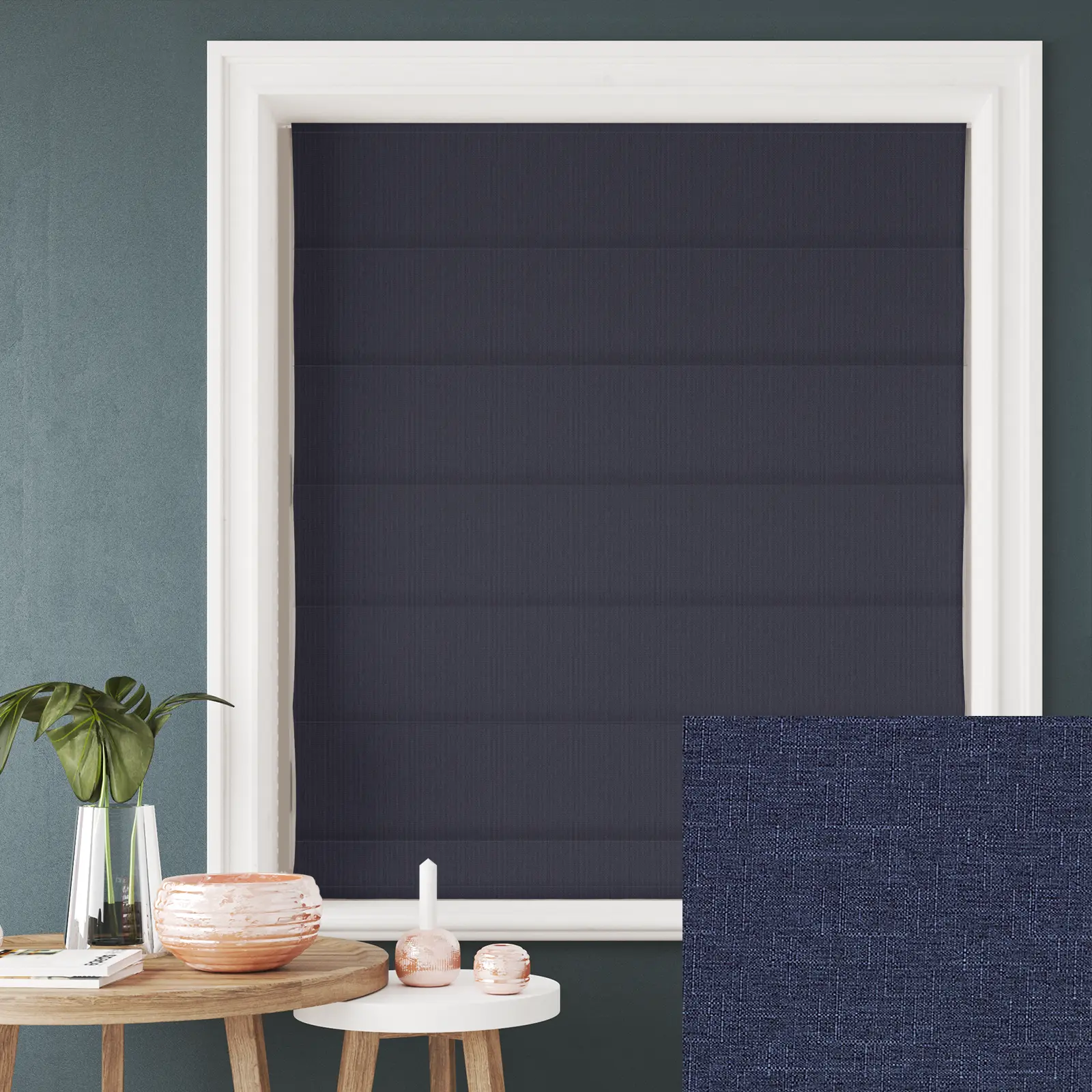 Tribeca Midnight Blackout Electric Roman Blind