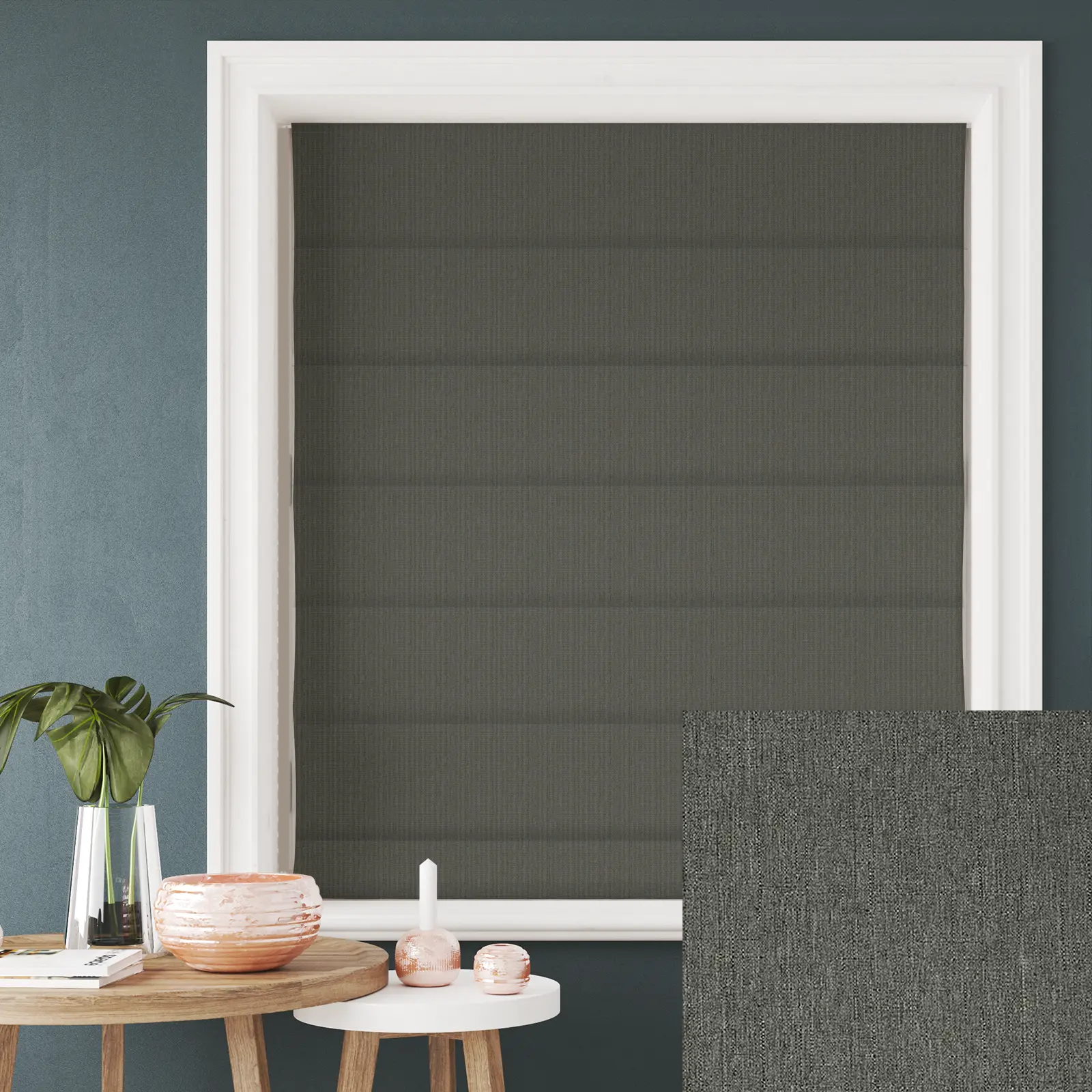 Tribeca Thunder Blackout Electric Roman Blind