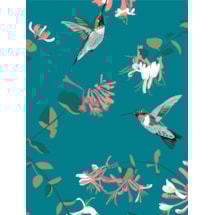 Hummingbird Teal Electric Roller Blind by Lorna Syson