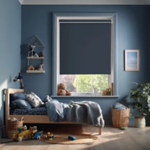 Indigo Blue Blackout Electric Roller Blind