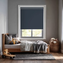 Indigo Blue Blackout Electric Roller Blind
