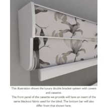 Grey and White Electric Double Roller Blind