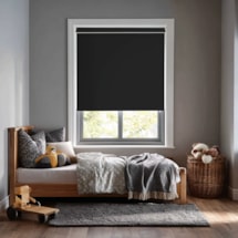 Black Blackout Electric Roller Blind