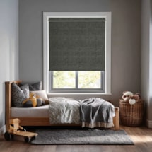 Linen Charcoal Blackout Electric Roller Blind