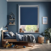 Linen Navy Blue Blackout Electric Roller Blind