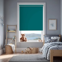 Tiki Teal Blackout Electric Roller Blind