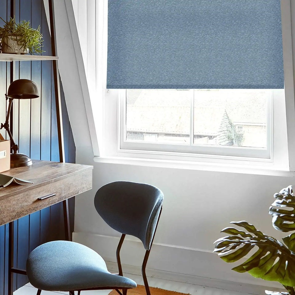Amsterdam Marine Blue Electric Roller Blind