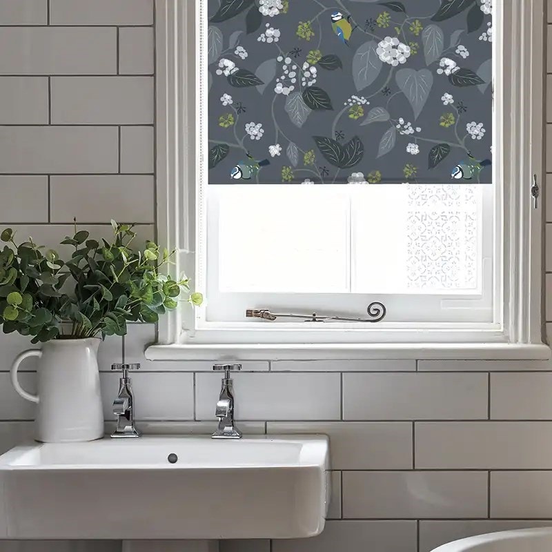 Spring Ivy Slate Electric Roller Blind by Lorna Syson