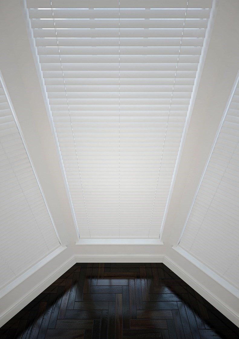 White 50mm Wooden Electric Venetian Blind