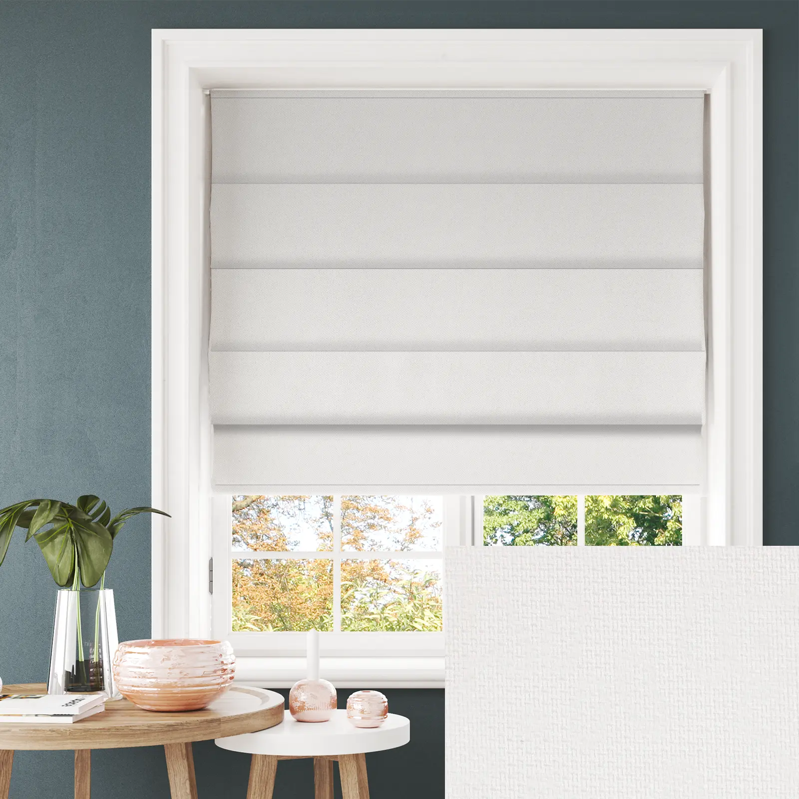 Hampton Sculpture Blackout Electric Roman Blind