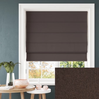 Hampton Truffle Blackout Electric Roman Blind