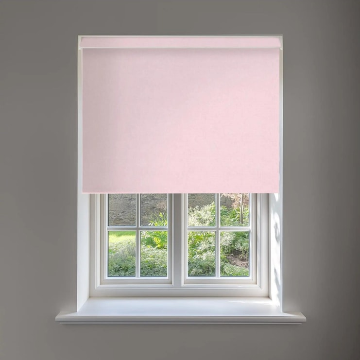 Melbourne Pale Pink No Drill Electric Roller Blind