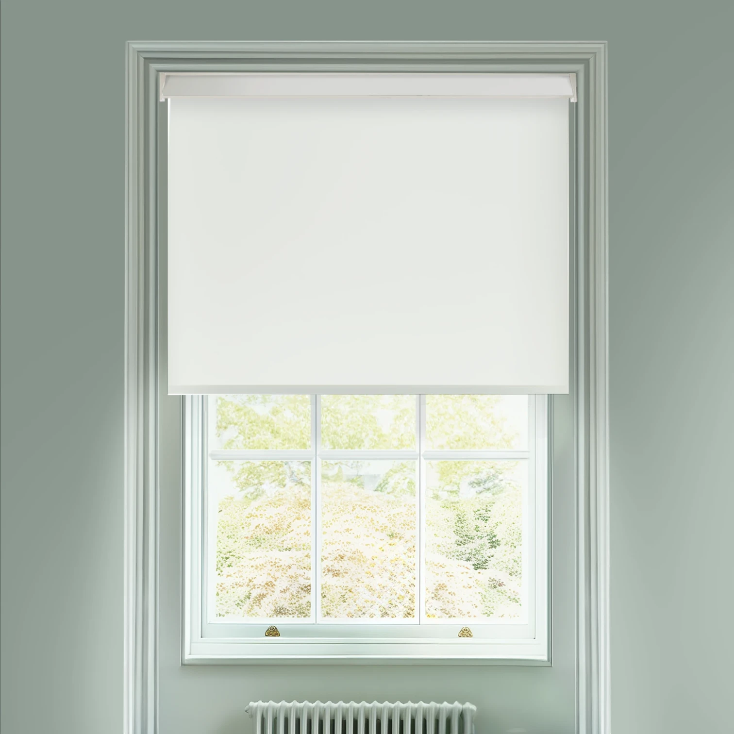 Daisy White Electric Blackout Roller Blind