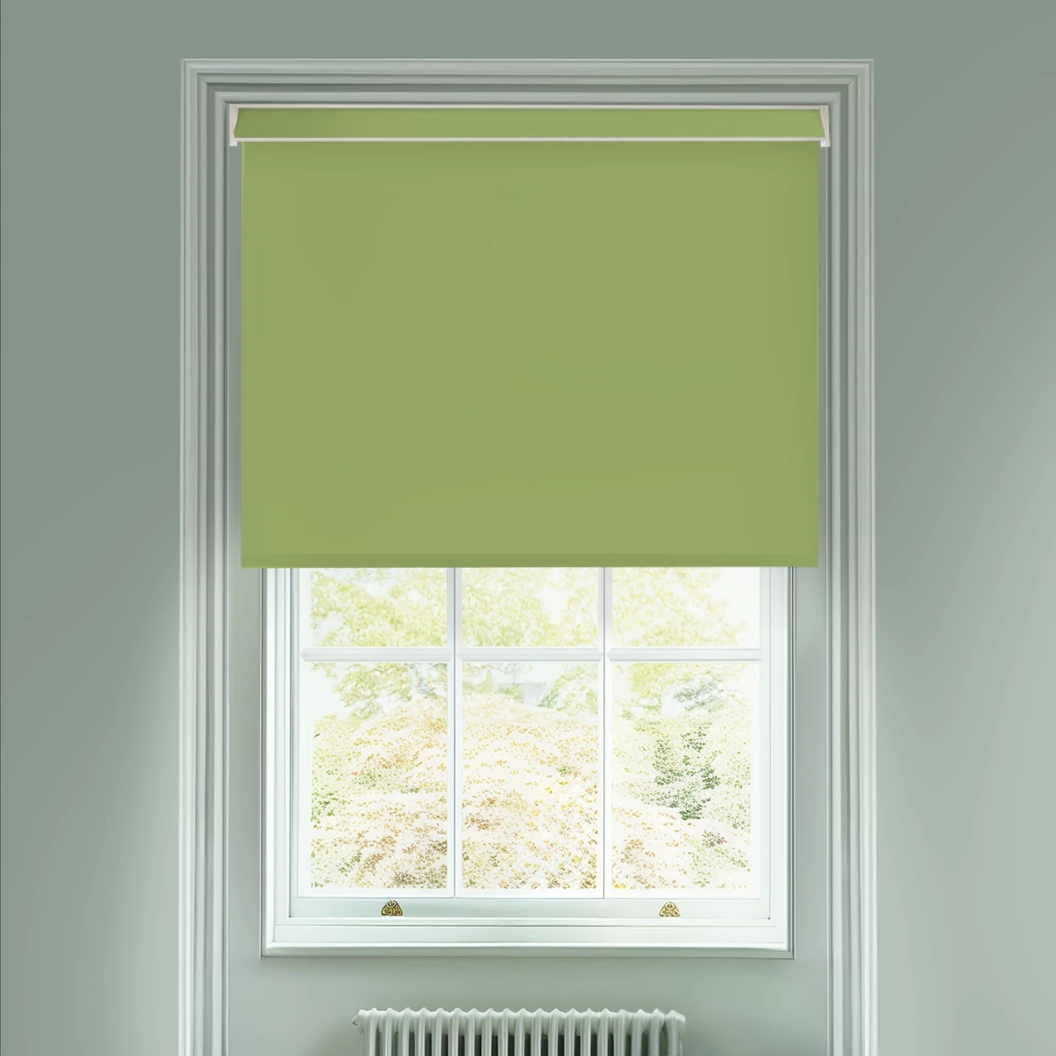 Avocado Green Electric Blackout Roller Blind