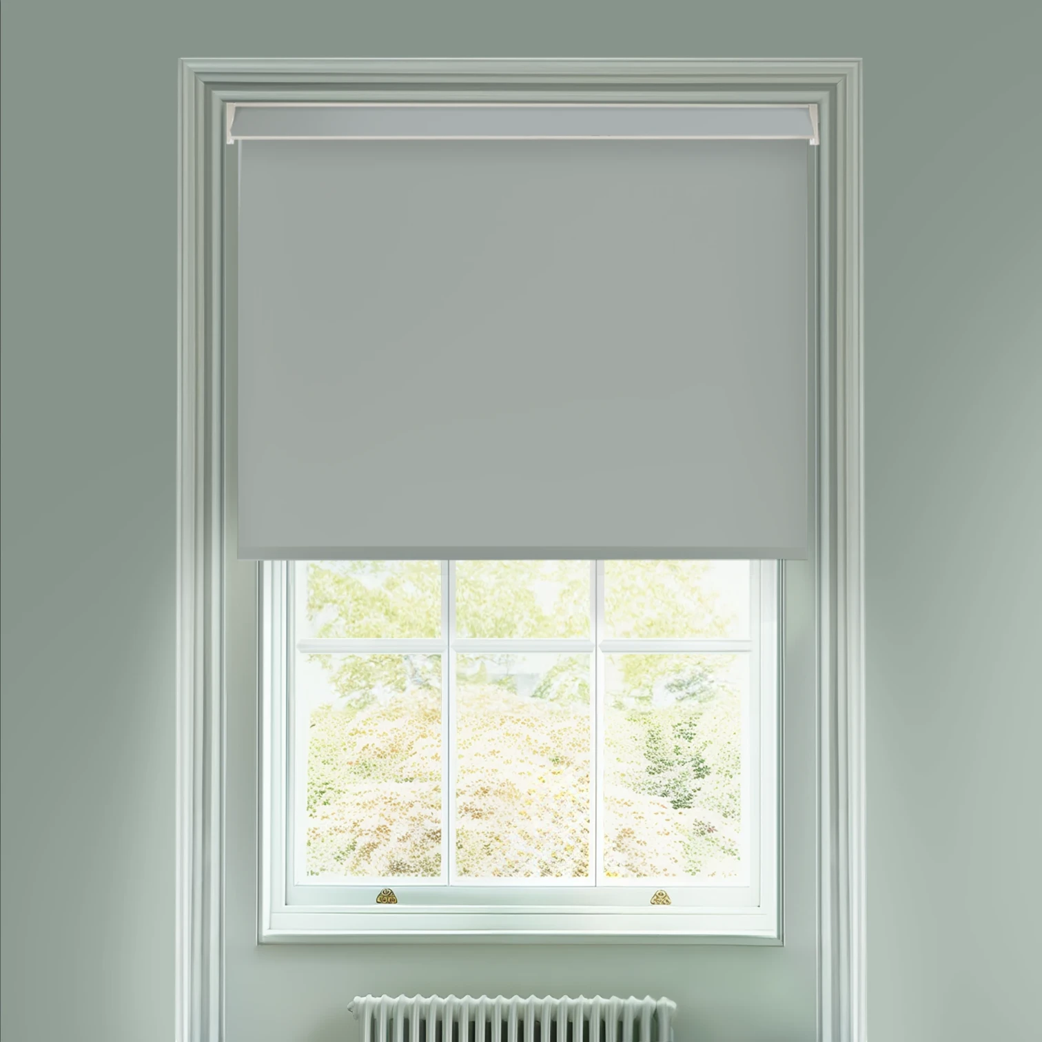 Alpine Grey Electric Blackout Roller Blind