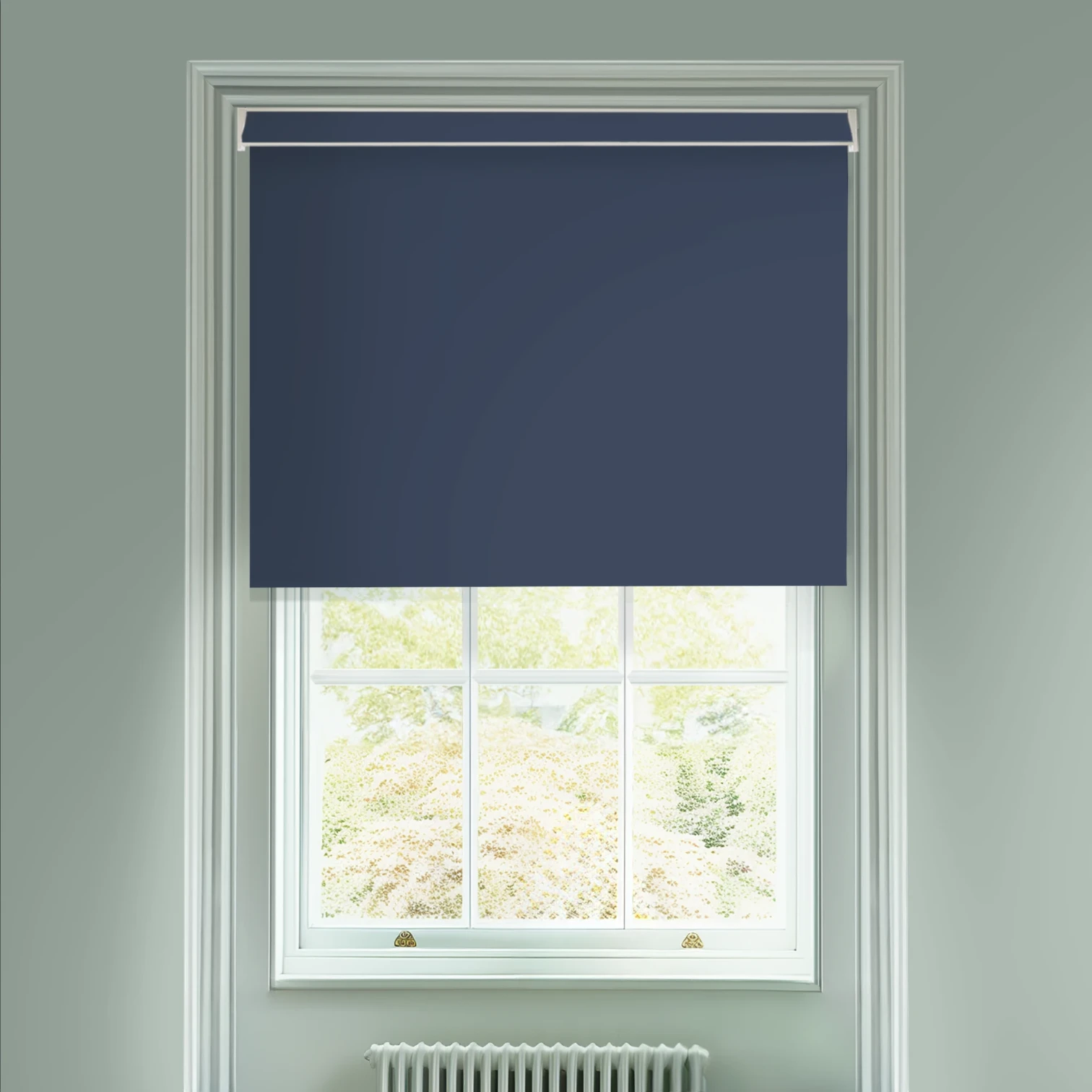 Royal Navy Blue Daylight Electric Roller Blind