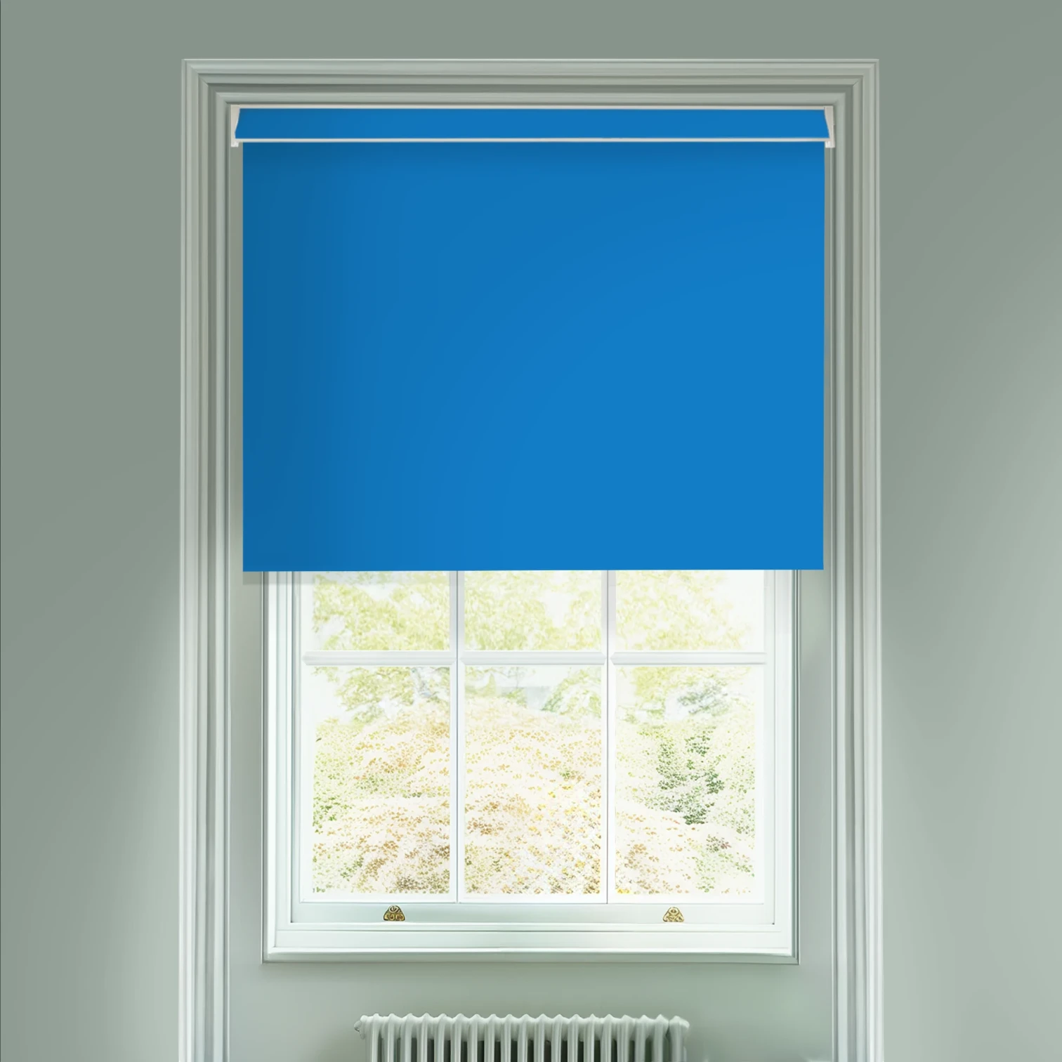 Gentian Blue Daylight Electric Roller Blind