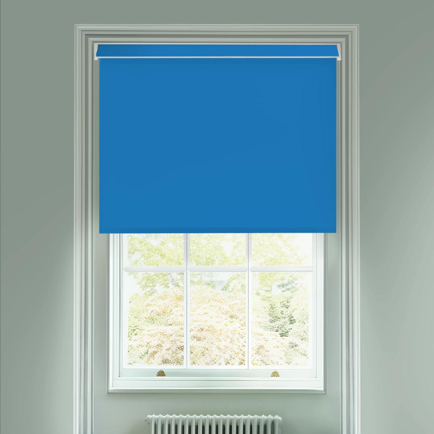 Gentian Blue Electric Blackout Roller Blind