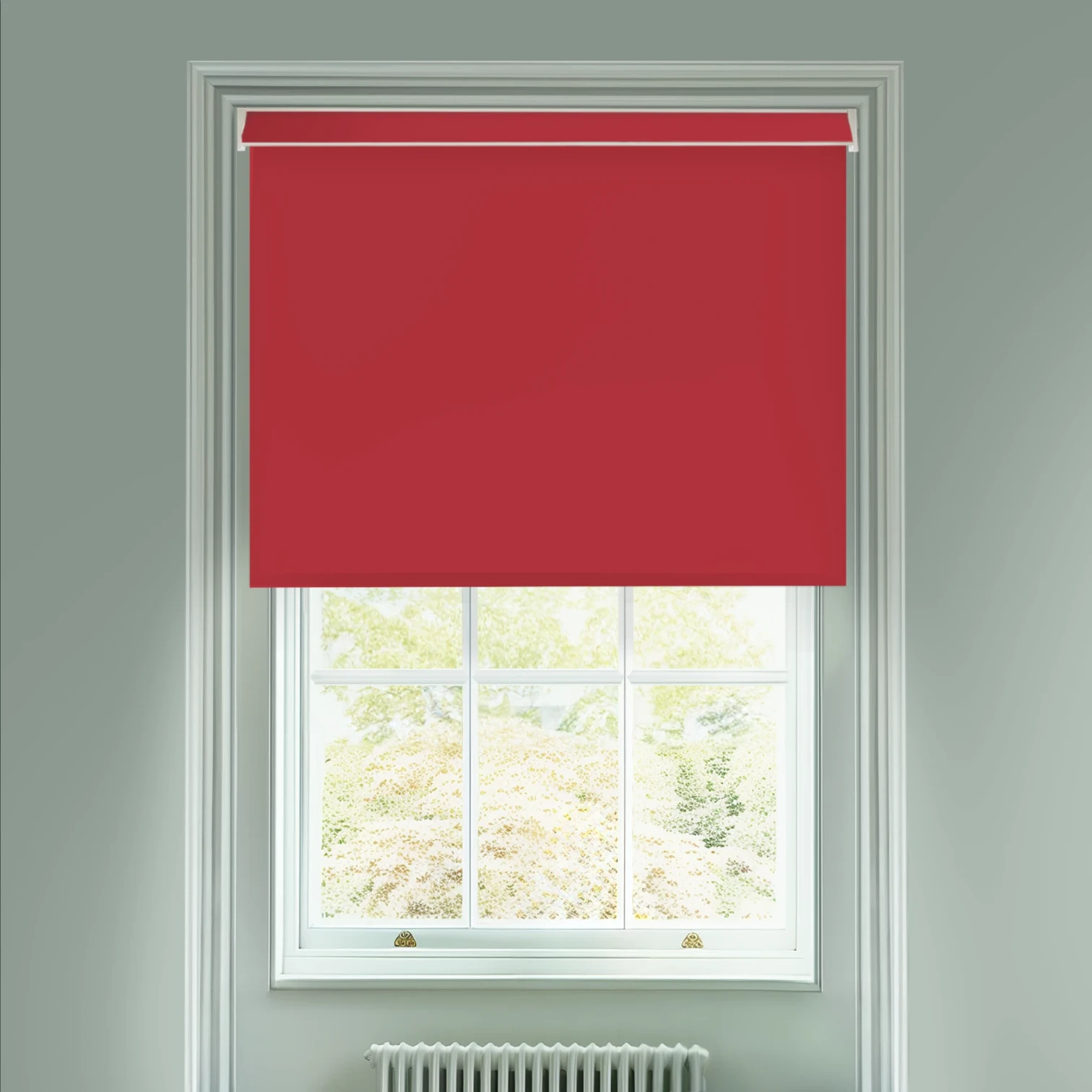 Cardinal Red Electric Blackout Roller Blind