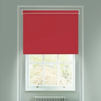Cardinal Red Electric Blackout Roller Blind