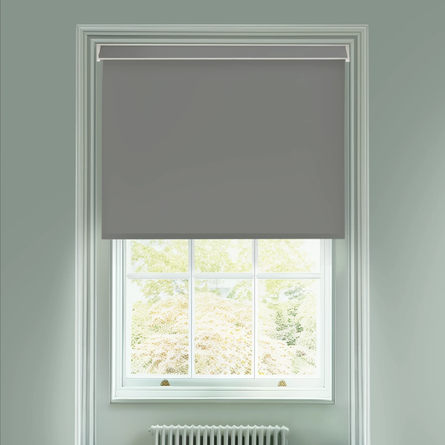 London Fog Grey Electric Blackout Roller Blind