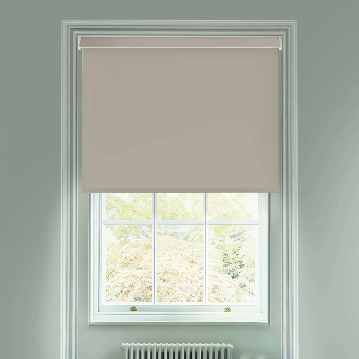 Weathered Grey Electric Blackout Roller Blind