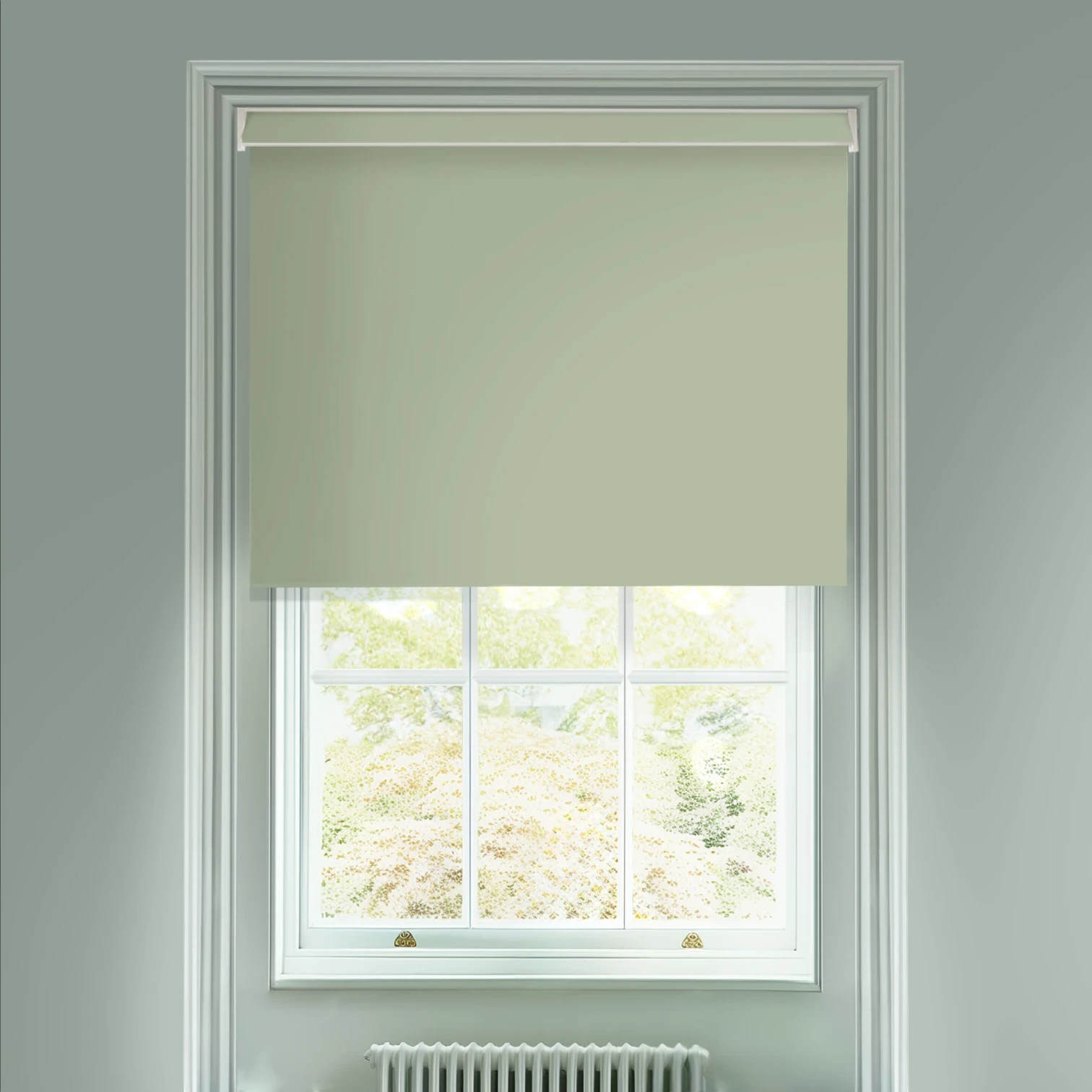 Artichoke Green Daylight Electric Roller Blind