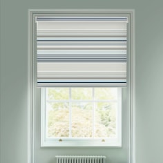 Sailor Stripe Marine Blue Electric Roller Blind