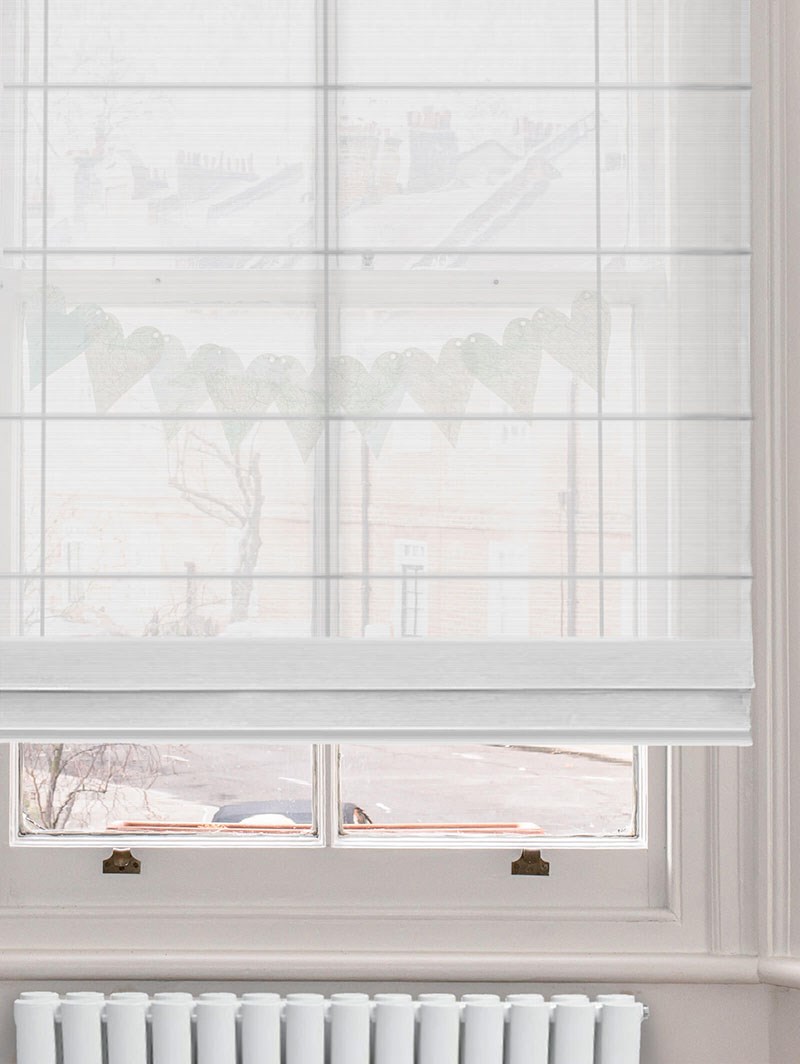 Sheer White Electric Roman Blind