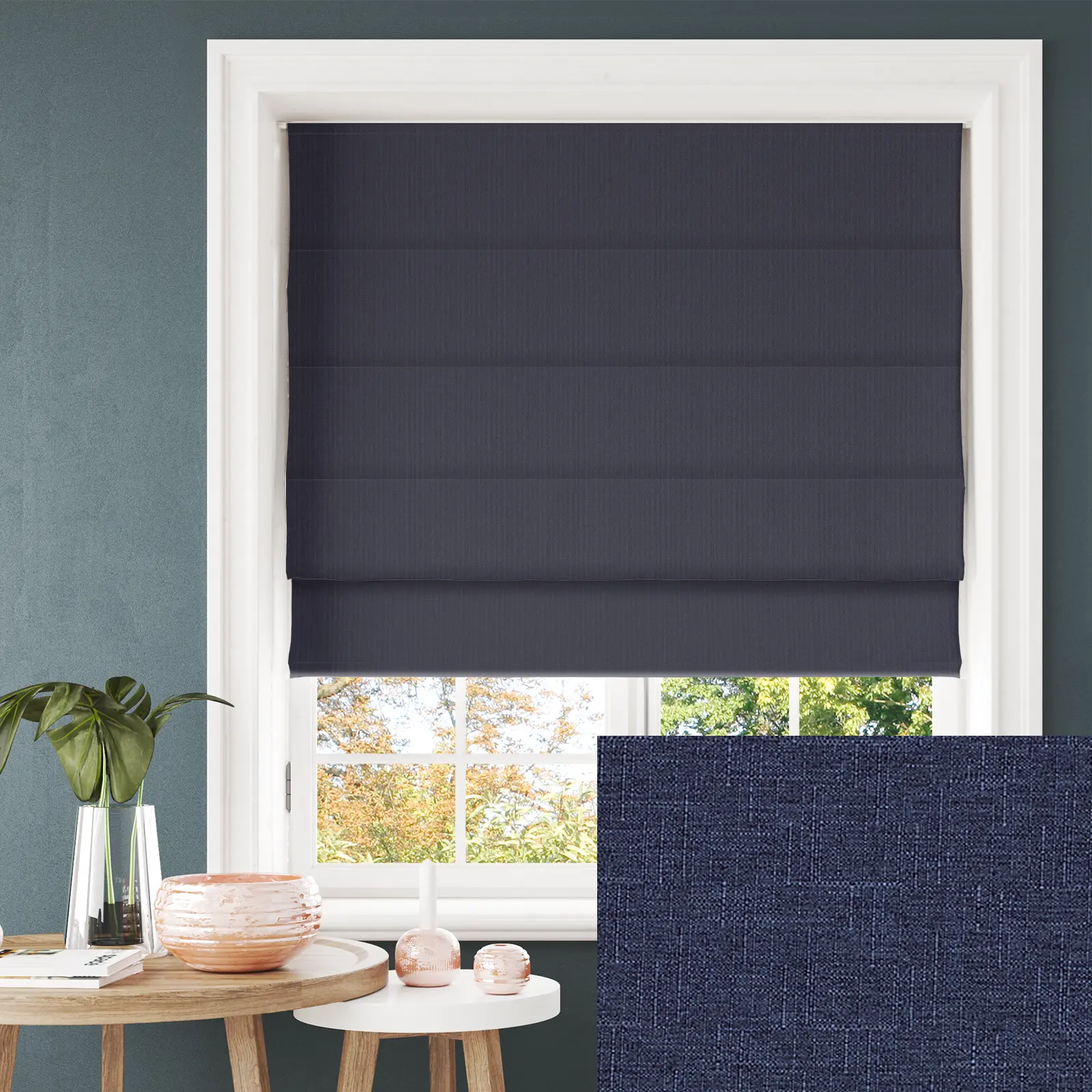 Tribeca Midnight Blackout Electric Roman Blind
