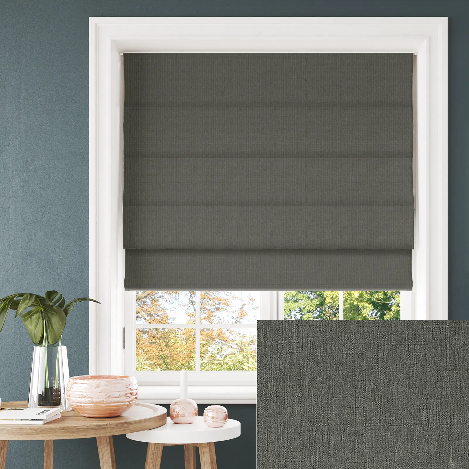Tribeca Thunder Blackout Electric Roman Blind